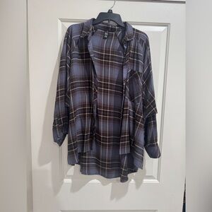 BDG Oversized Plaid Button Down Shirt